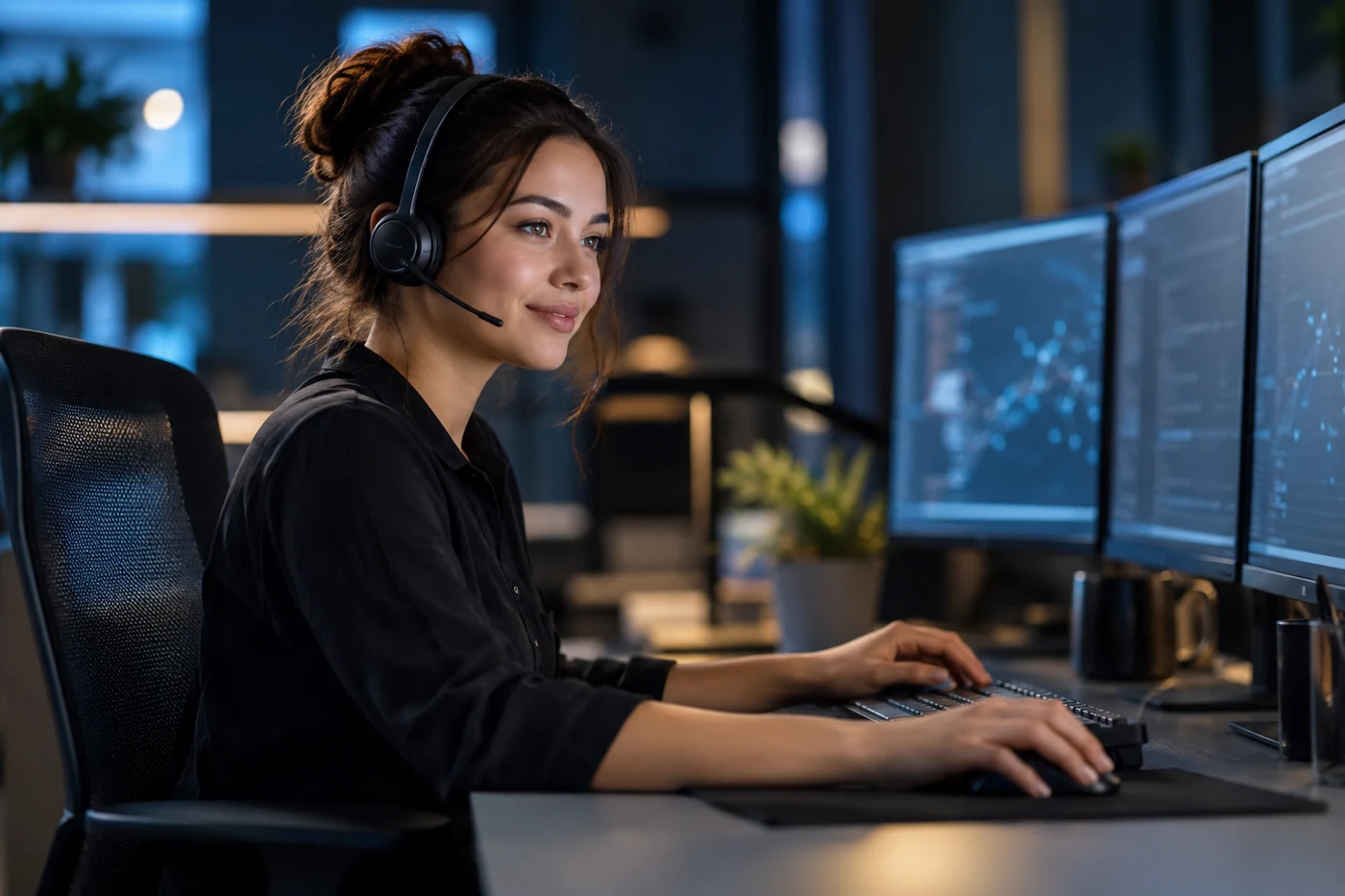 Illustrated support specialist using Peek Assist.